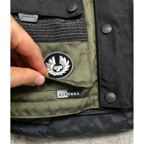 Vintage Belstaff Motorcycle Jacket Green Black Small Cordura Scotchlite Armored